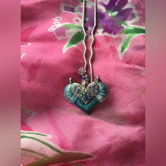 Blue Green and Pink AB Rhinestone Hairpin Crystal  New - Picture 3 of 7